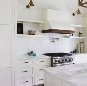 White painted cabinets